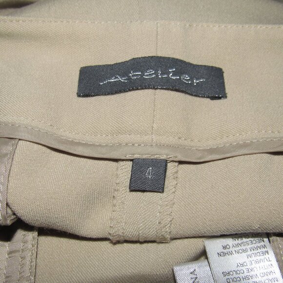 Atelier Stretch Washable Straight Leg Dress Pants – Beige Tan, Size 4 - Picture 6 of 7